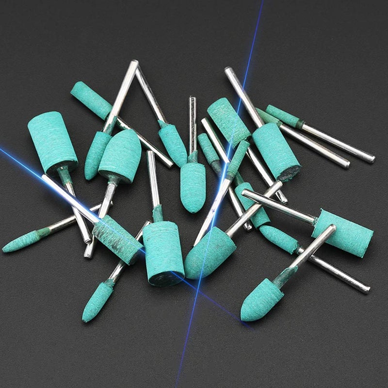 Oudtinz Oudtinx Polishing Accessories 100pcs Rubber Grinding Heads,3mm Shank Assorted Accessory, Mounted Point Wheel Head Kit for Dremel Polish Rotary Tools (Green) - Image 5